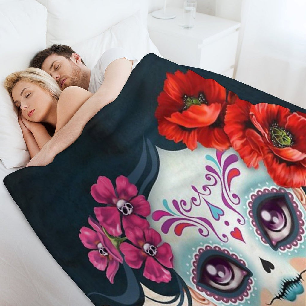 Amelia Calavera - Sugar Skull Premium Throw Blanket
