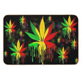 Leaf Rasta Colors Dripping Paint  Long-Lasting Bath Mat