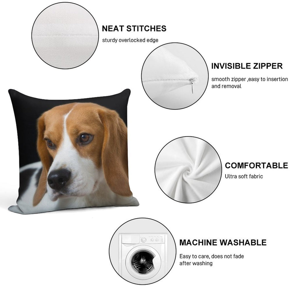 Beagle on The Black Soft Gift Ready Throw Pillow