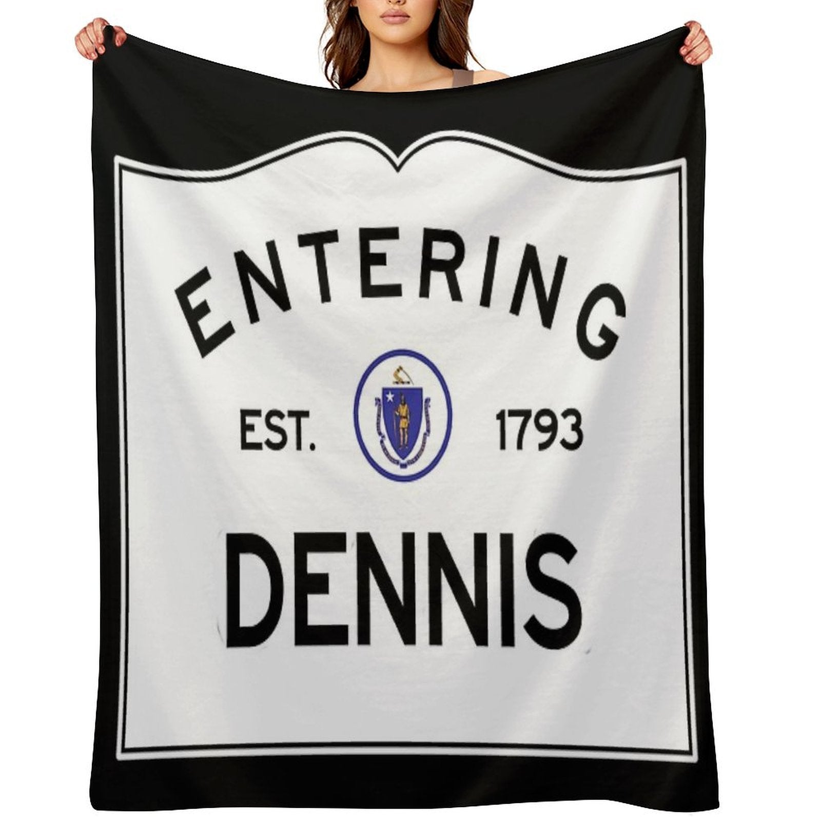 Entering Dennis - Commonwealth of Massachusetts Road Sign Multi-functional Throw Blanket