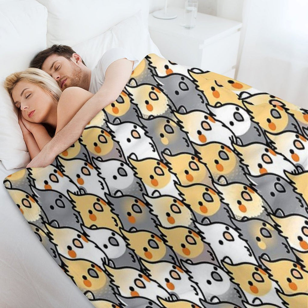 Chubby Cockatiel Party Anti-pilling Throw Blanket