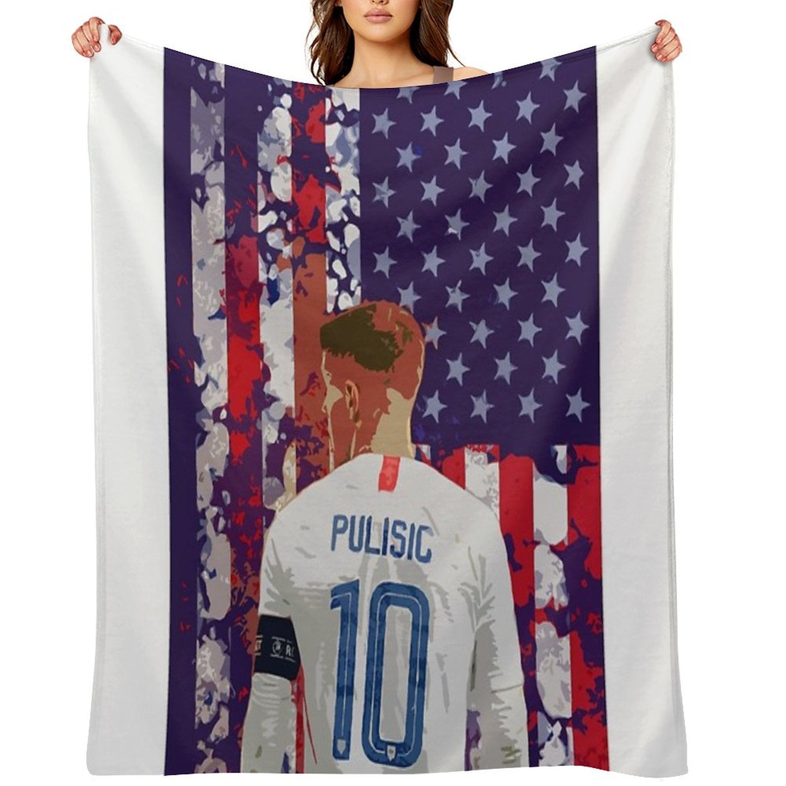 Christian Pulisic USA Poster Velvety-soft Throw Blanket