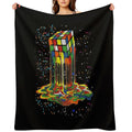 Awesome Graphic Melting Rubik Rubix Rubics Cube Durable Throw Blanket