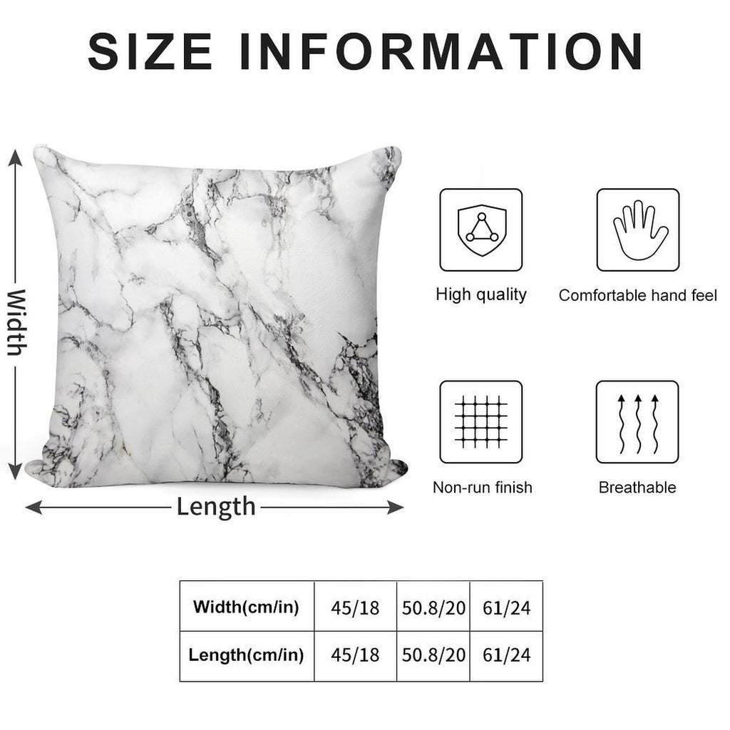 Marble Soft Short Plush Fabric Throw Pillow