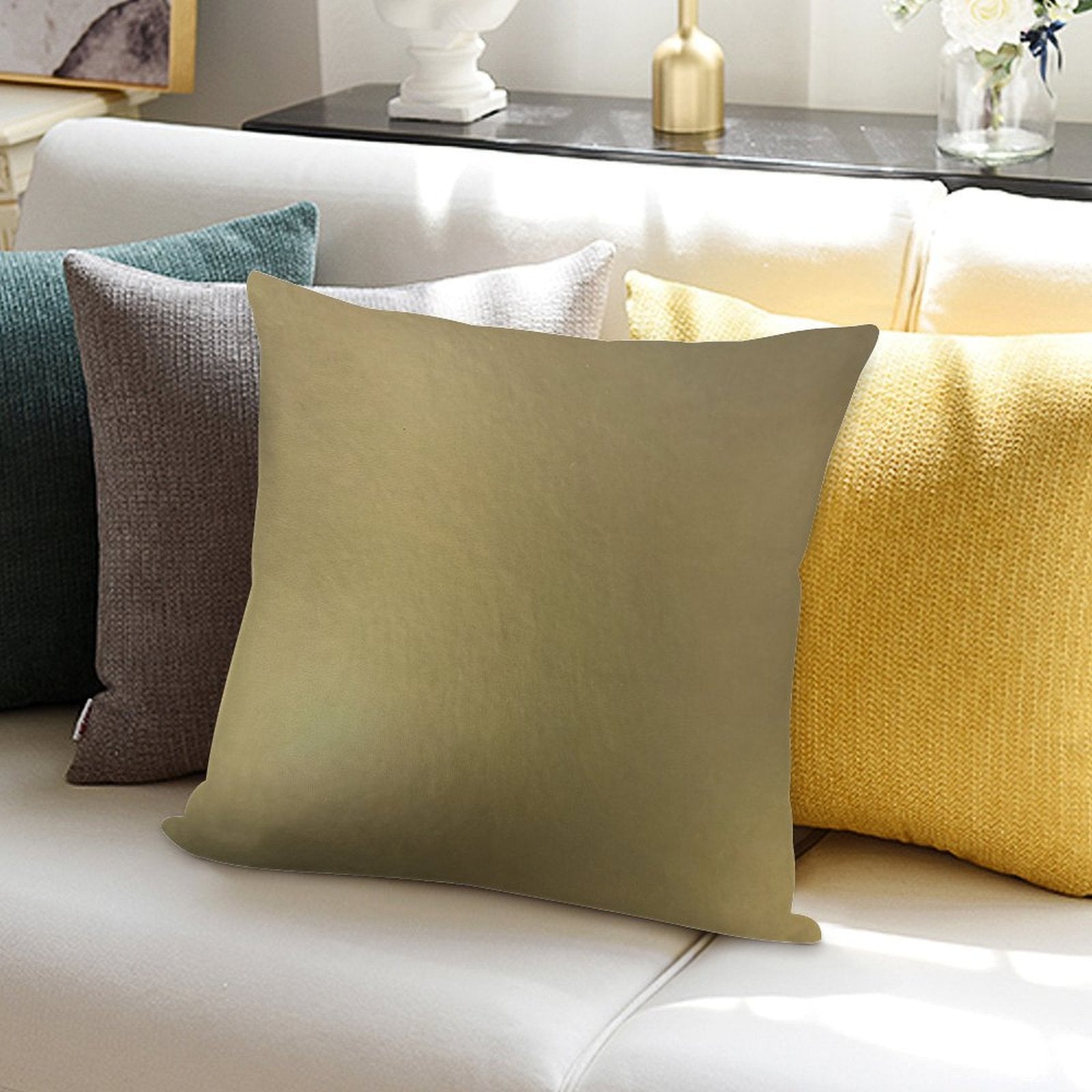 Metallic Gold Soft Ultra-Soft Texture Throw Pillow
