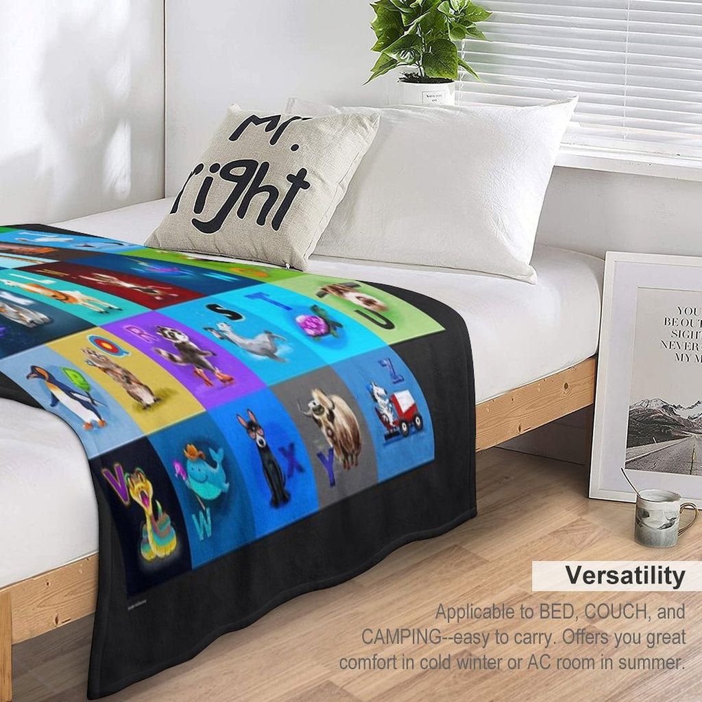 Animal Alphabet Eco-conscious Throw Blanket