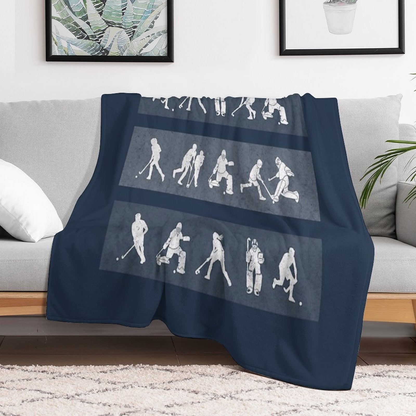 Field Hockey Durable Throw Blanket