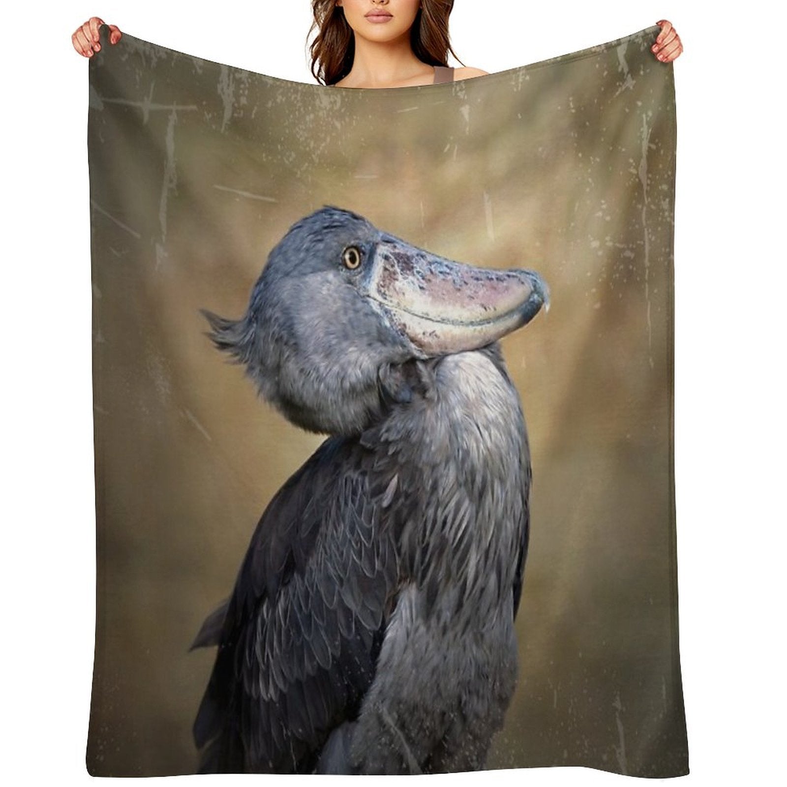 Shoebill Stork Premium Throw Blanket