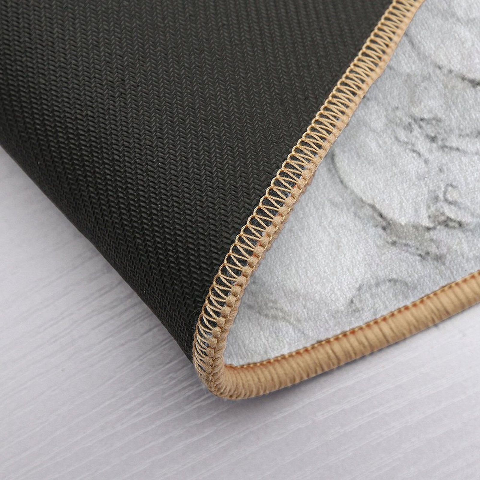Get Naked Grey Marble Minimalist Design  Fade-Resistant Bath Mat