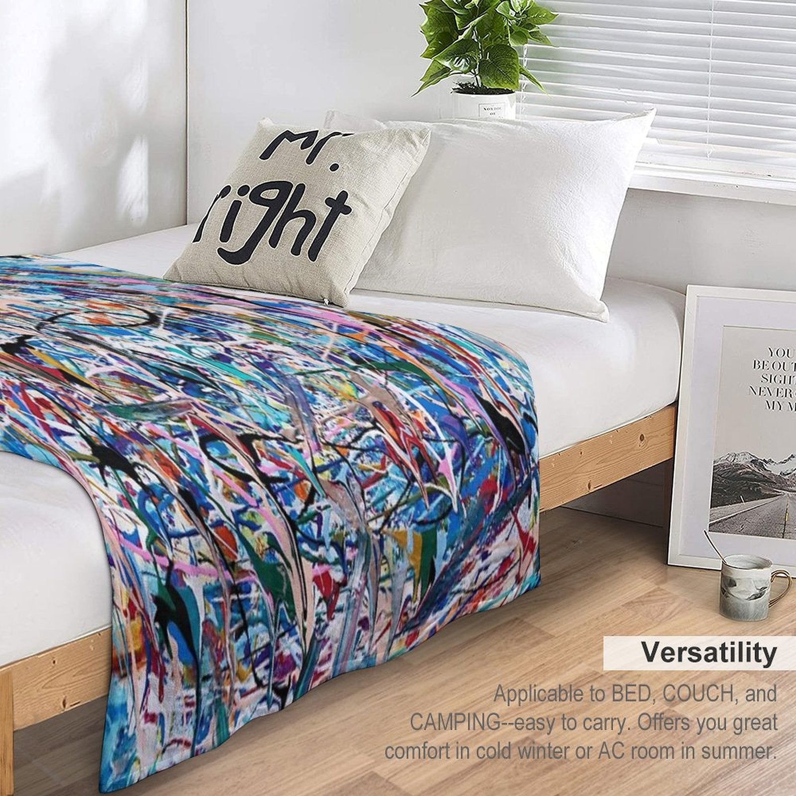 Blue Composition Velvety-soft Throw Blanket