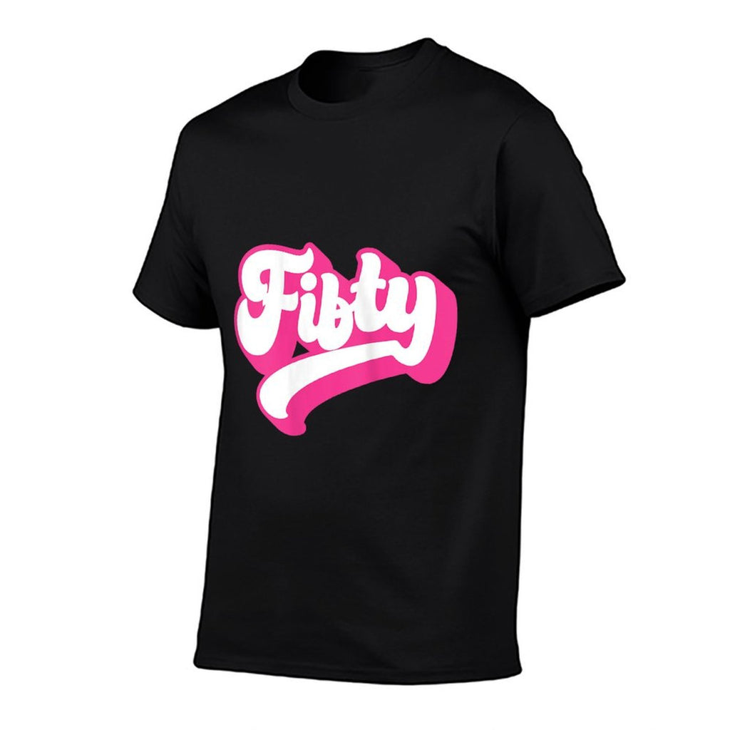 Fifty, 50 Years Old For Women For Her 50th Birthday  Ribbed Collar T-Shirt