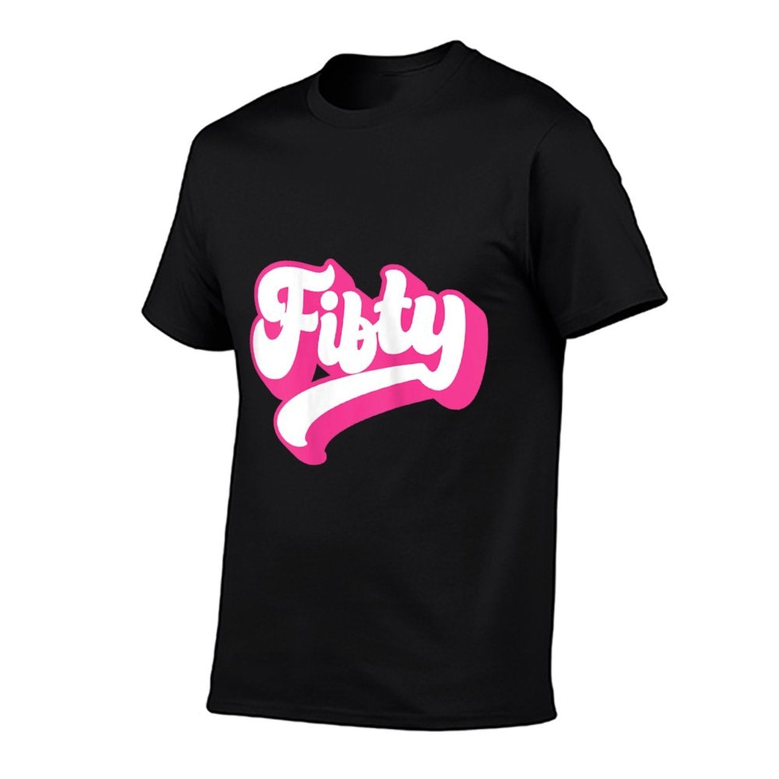 Fifty, 50 Years Old For Women For Her 50th Birthday  Ribbed Collar T-Shirt