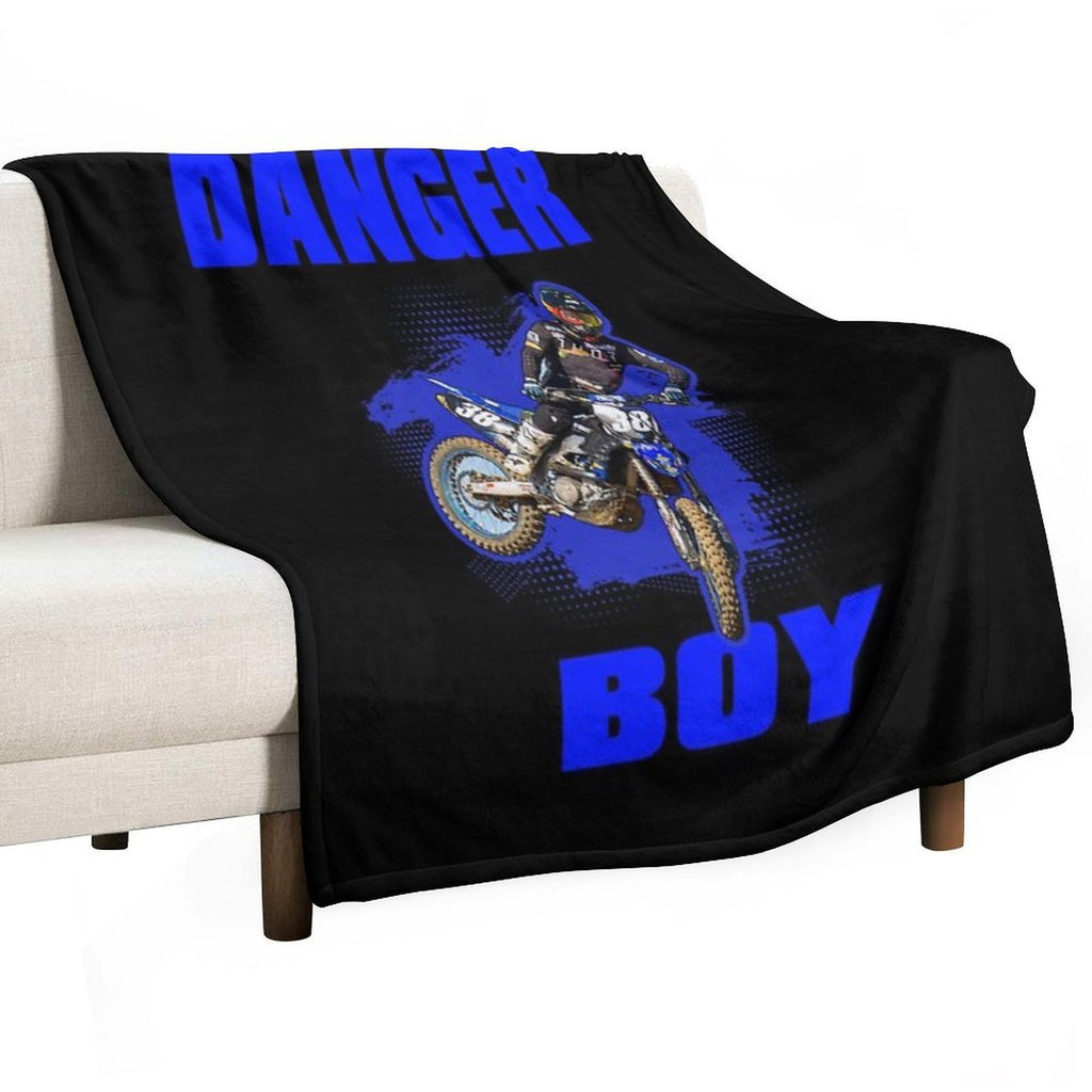 DANGERBOY 38 - Motocross And Supercross Fan Art Travel-friendly Throw Blanket
