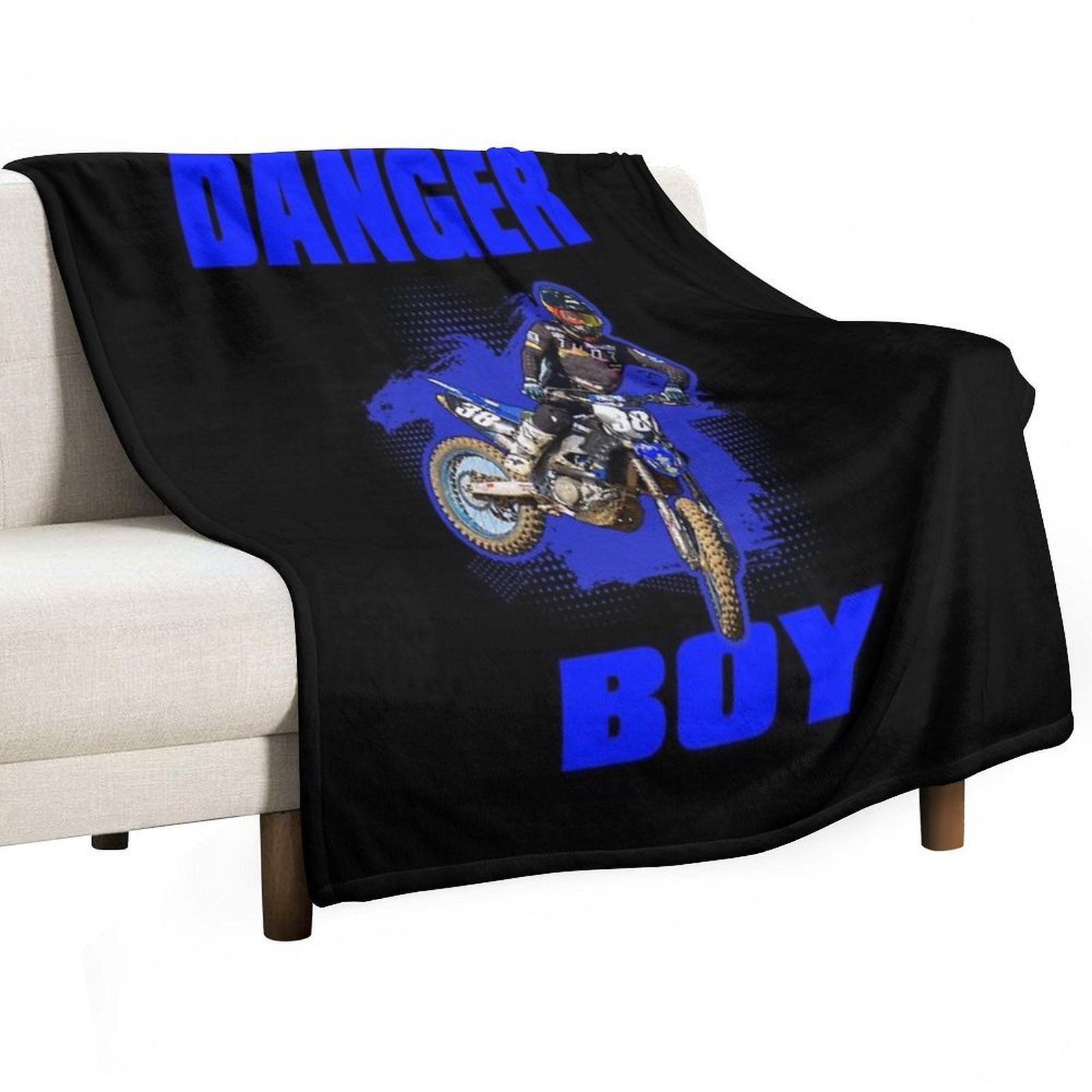 DANGERBOY 38 - Motocross And Supercross Fan Art Travel-friendly Throw Blanket