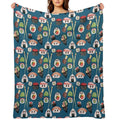 Kawaii Sushi Squad – Cute Japanese Food Illustration Versatility Throw Blanket