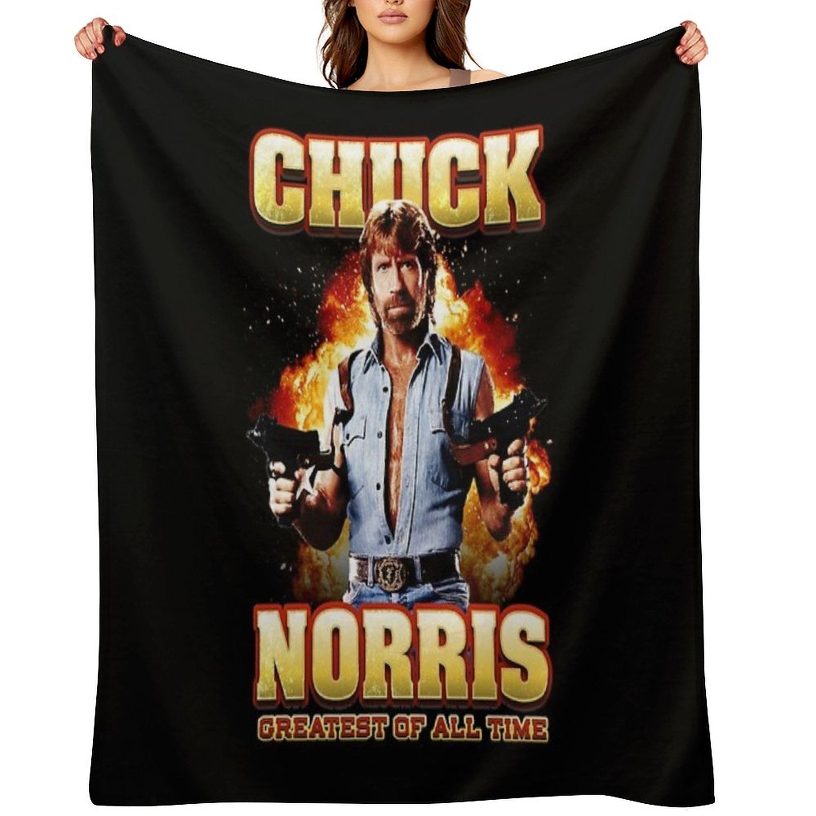 Chuck Norris Greatest of All Time Plush Throw Blanket