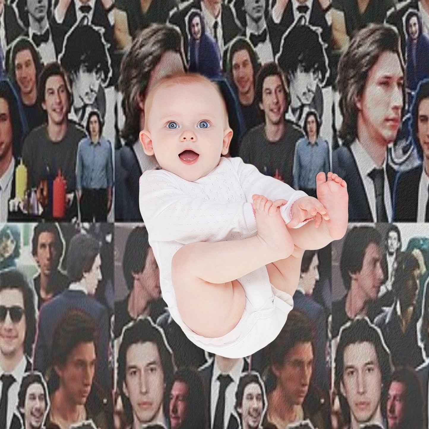 Assorted Adam Driver Collage Anti-pilling Throw Blanket