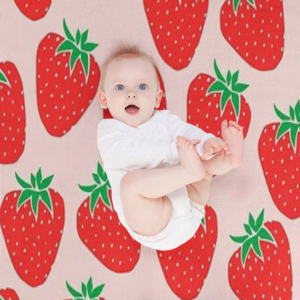 Cute Strawberry Easy Care Throw Blanket