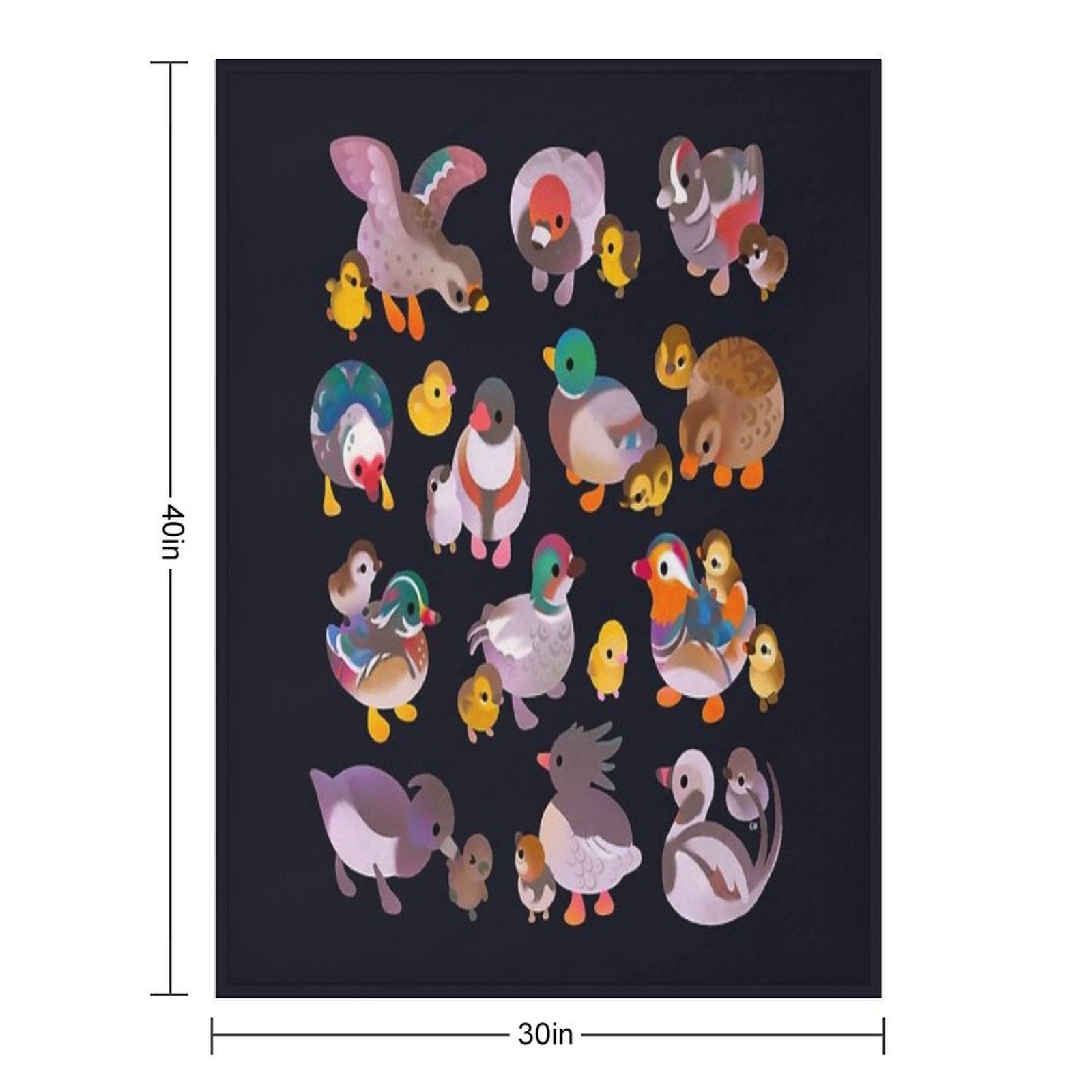 Duck And Duckling - Dark Comfort Throw Blanket