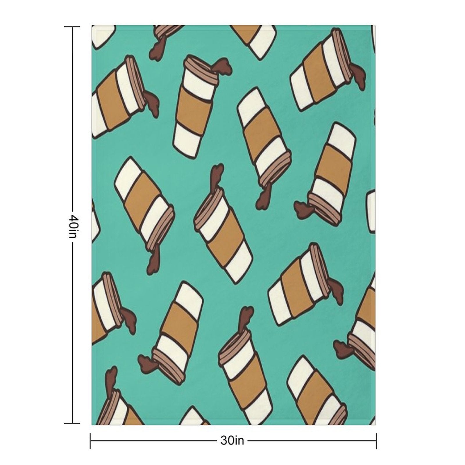 Take It Away Coffee Pattern Shrink-resistant Throw Blanket