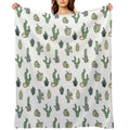Cacti Cats Machine-washable Throw Blanket