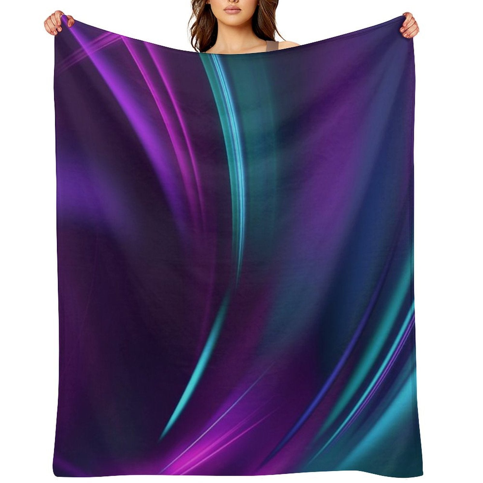 Purple Teal Swirl Sustainable Throw Blanket