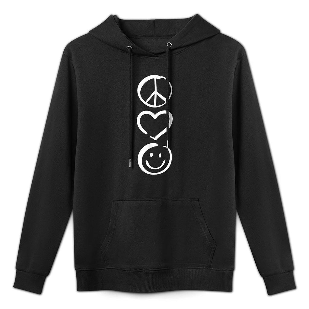 Peace Love And Happiness Peace Sign, Heart, Smile Layering Staple Hoodie