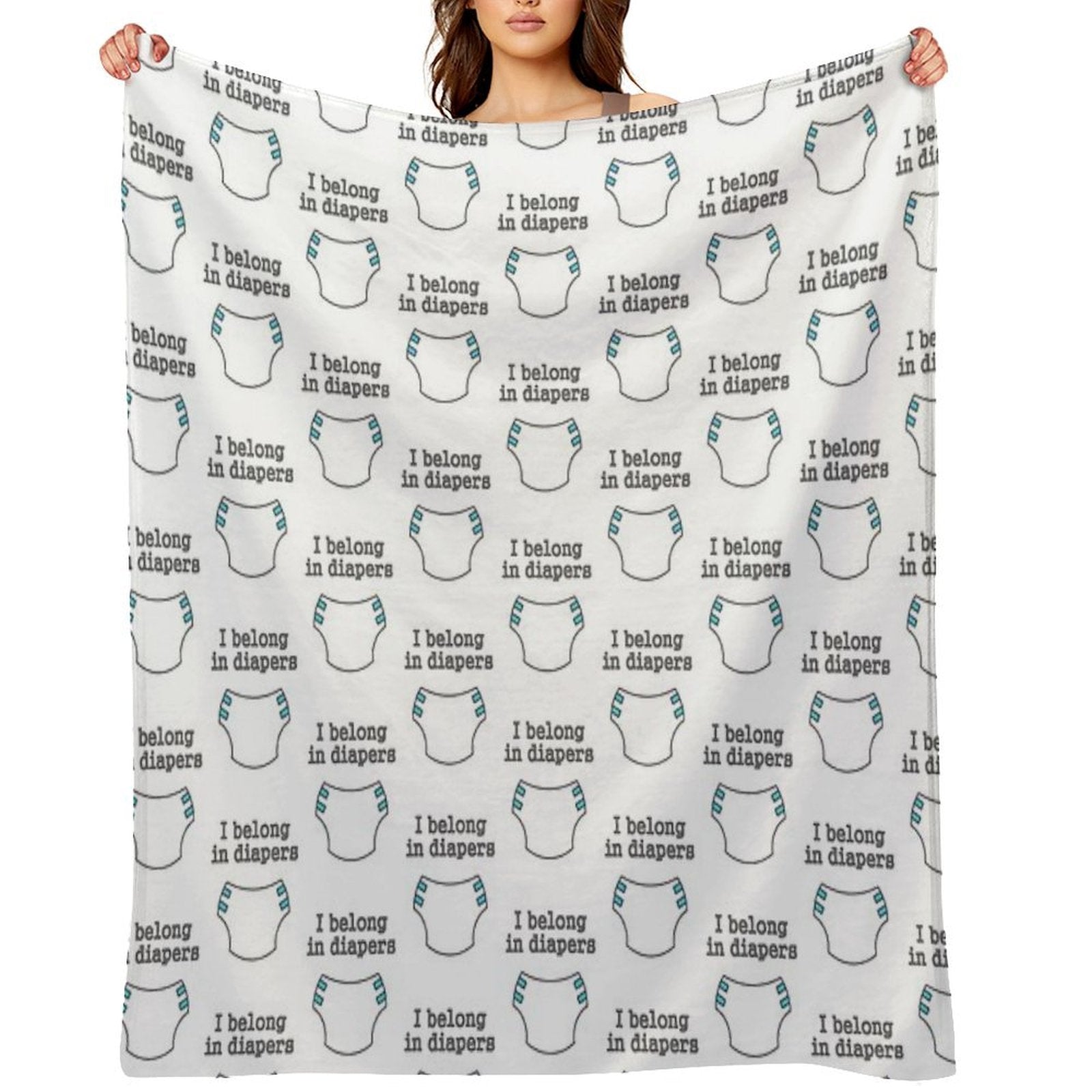 I Belong in Diapers All-season Throw Blanket