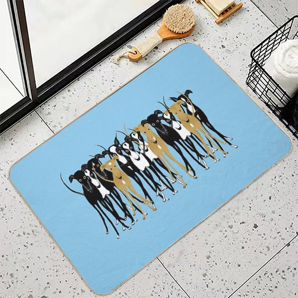 Greyhound Gathering  Repositionable Bath Mat