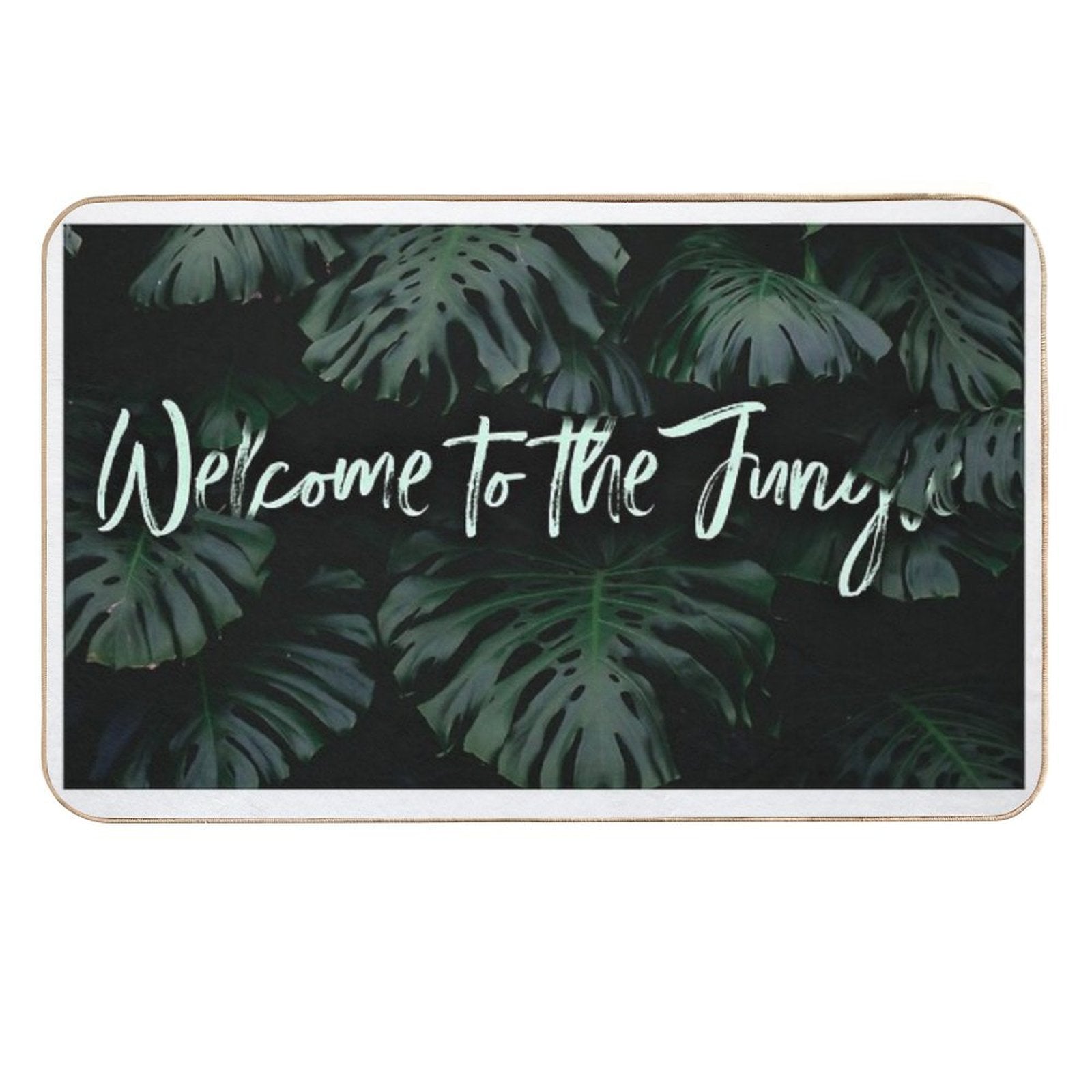 Welcome to The Jungle  Tropical Digital Collage  Long-Lasting Bath Mat