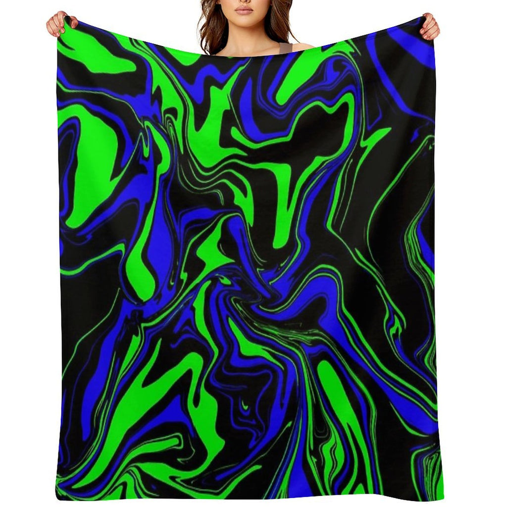 Blue Green And Black Oil Slick All-season Throw Blanket