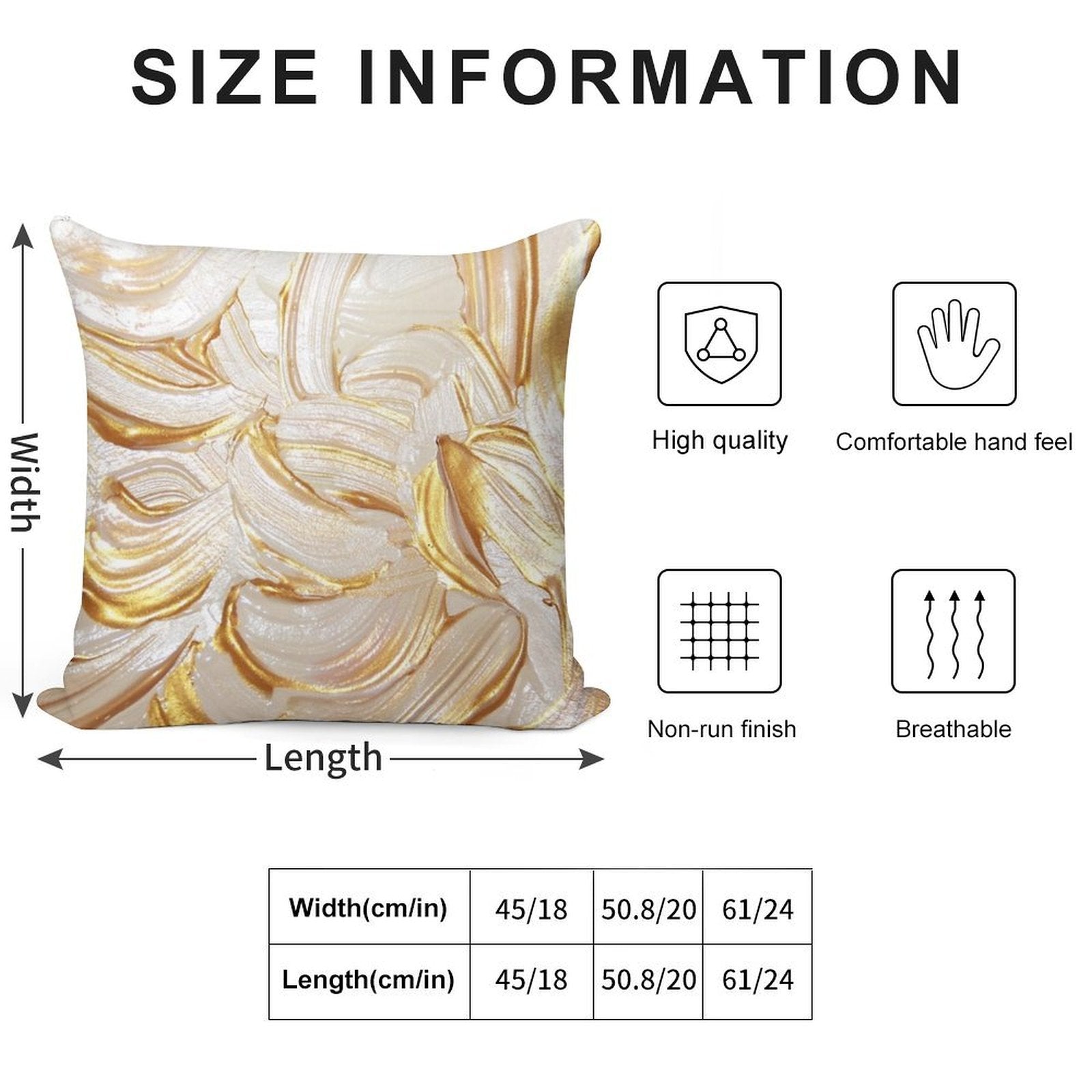 Cream & Gold Wet Paint Soft Warmth Comfort Throw Pillow