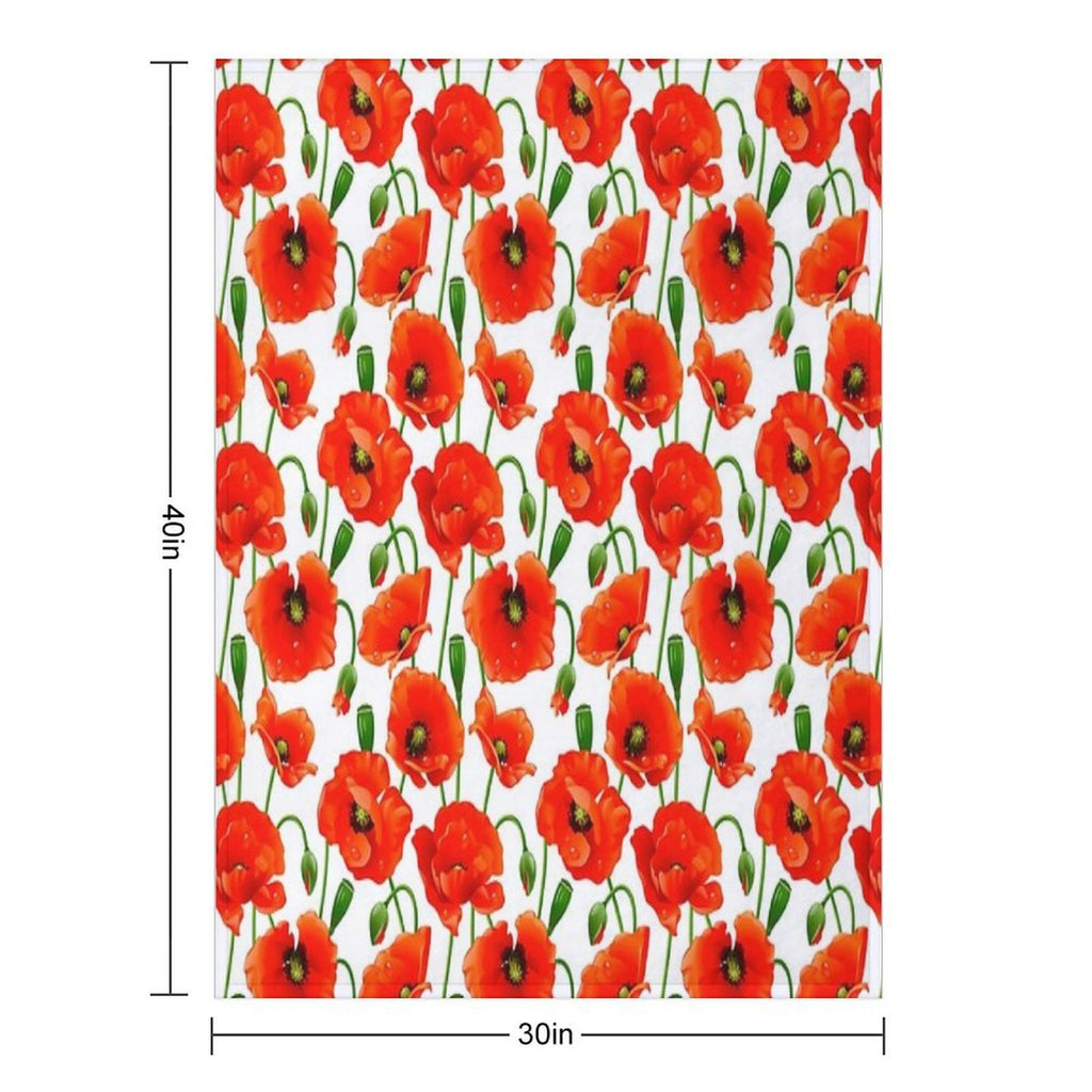 Beautiful Red Poppy Flowers Versatility Throw Blanket