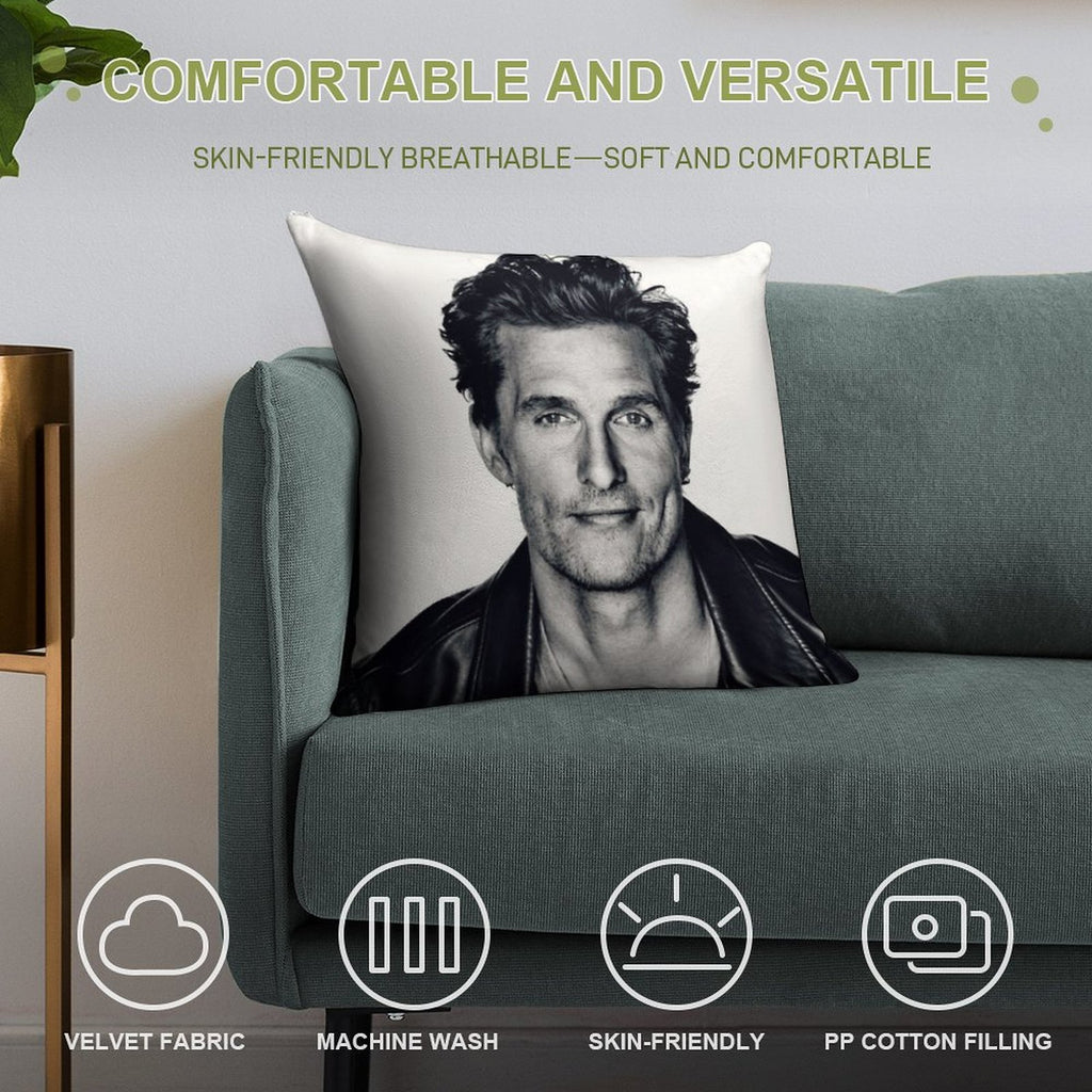 Matthew McConaughey Soft High-Density Material Throw Pillow