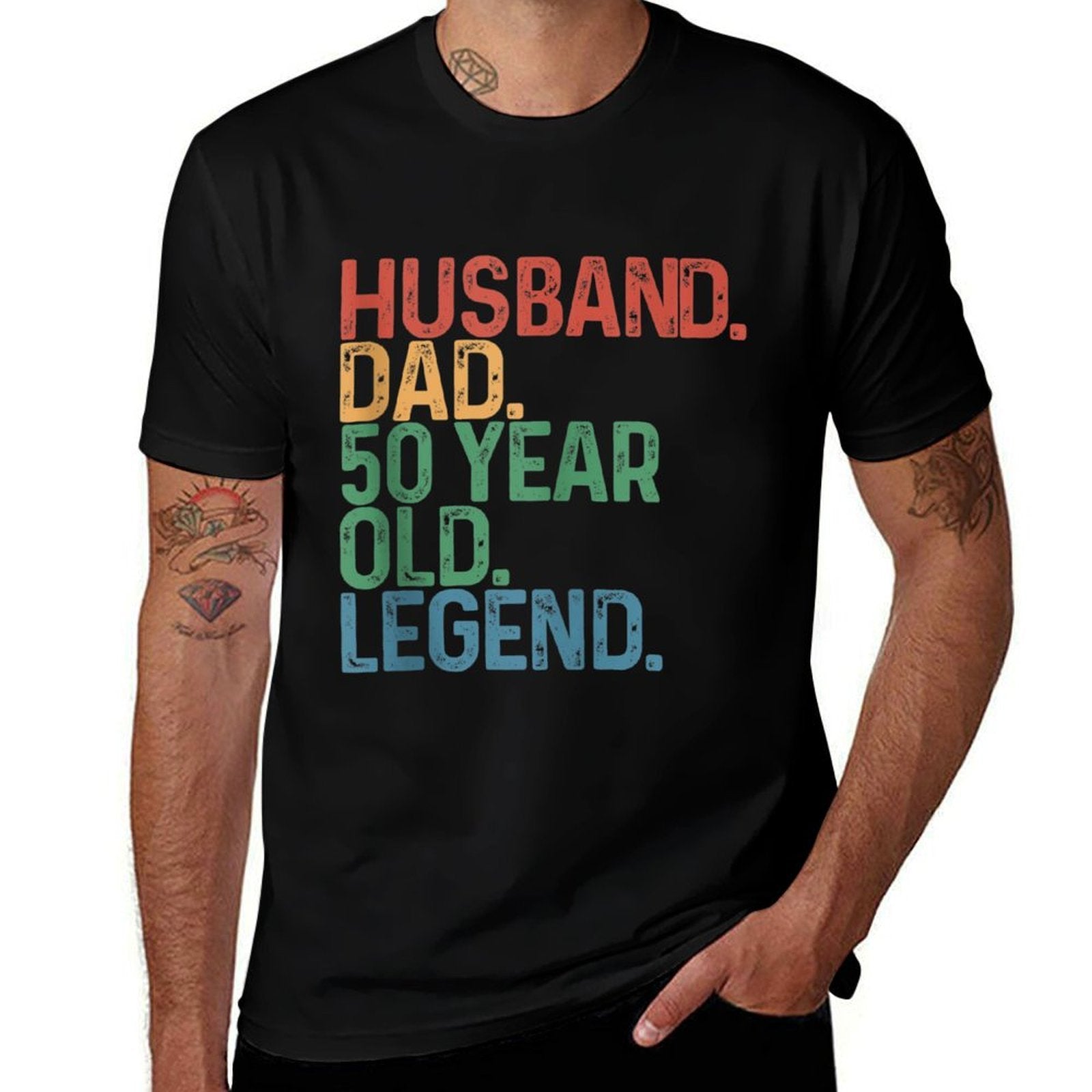 50th Birthday Decoration Gift Husband Vintage Dad 1973 Funny  Trendy Pattern T-Shirt