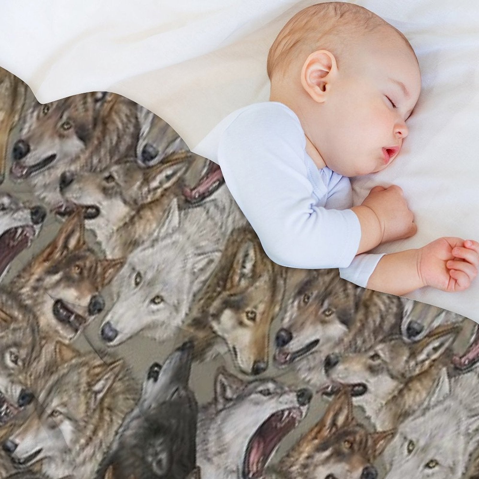 Wolves Pattern Velvety-soft Throw Blanket