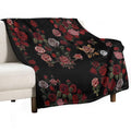 Rose Garden (Black) Sustainable Throw Blanket