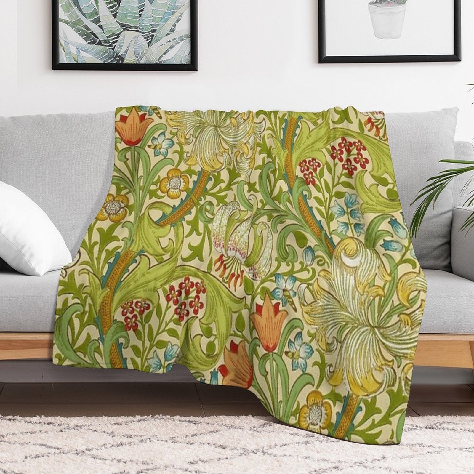 William Morris Golden Lily Quick-dry Throw Blanket