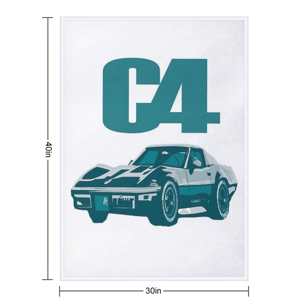 C4 Corvette Design Durable Throw Blanket