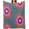 Psychedelic Geometric Flower Mandala Lightweight Throw Blanket