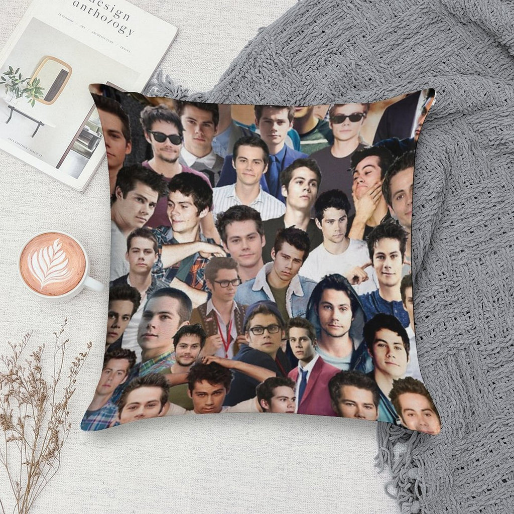 Dylan O'brien Collage Soft High-Density Material Throw Pillow