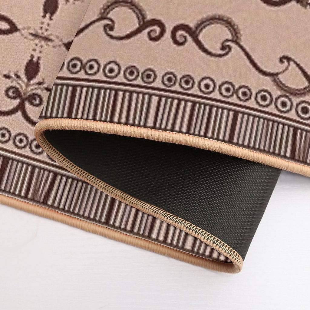 Regular Tan Neutral Egyptian Pattern  Pet-Safe Bath Mat
