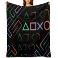 Digital Classic Gamer Icons Pop Art Sustainable Throw Blanket