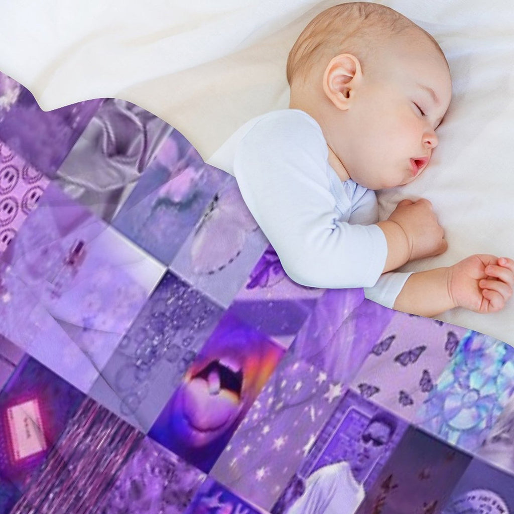 Purple Vibes Aesthetic Collage Comfort Throw Blanket