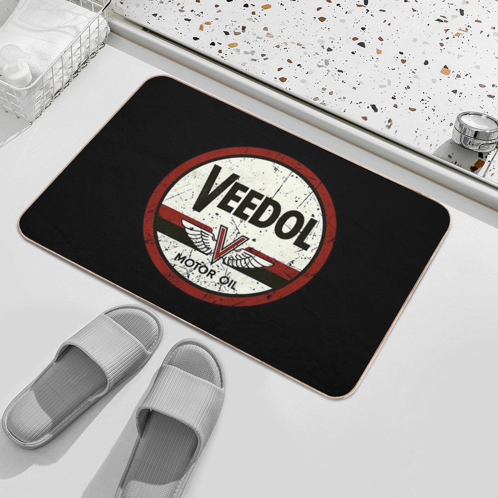 Veedol Vintage Oil Company  Easy To Clean Bath Mat