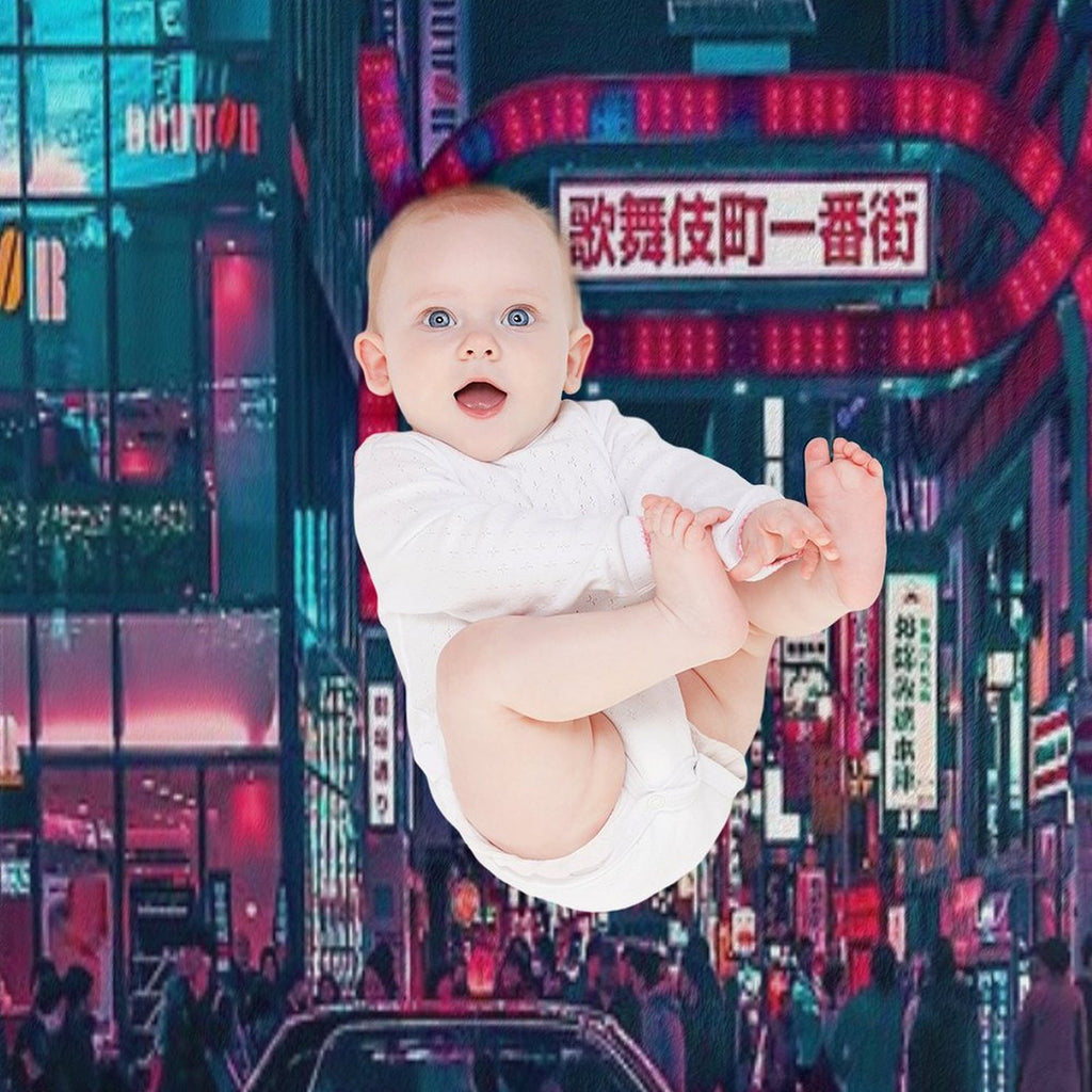 Cyberpunk Tokyo Street Travel-friendly Throw Blanket