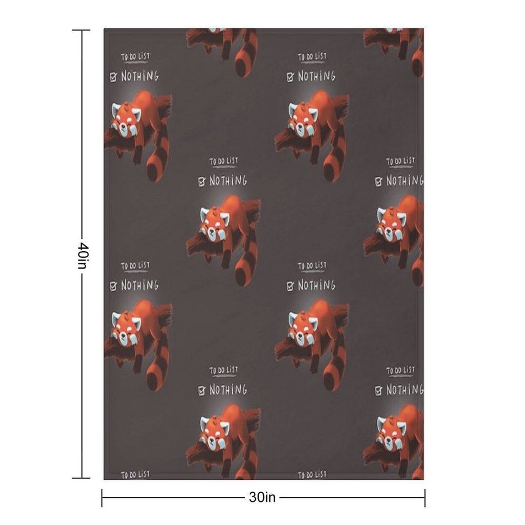 Red Panda Day - to Do List Nothing - Cute Fluffy Animal - Procrastinate Durable Throw Blanket