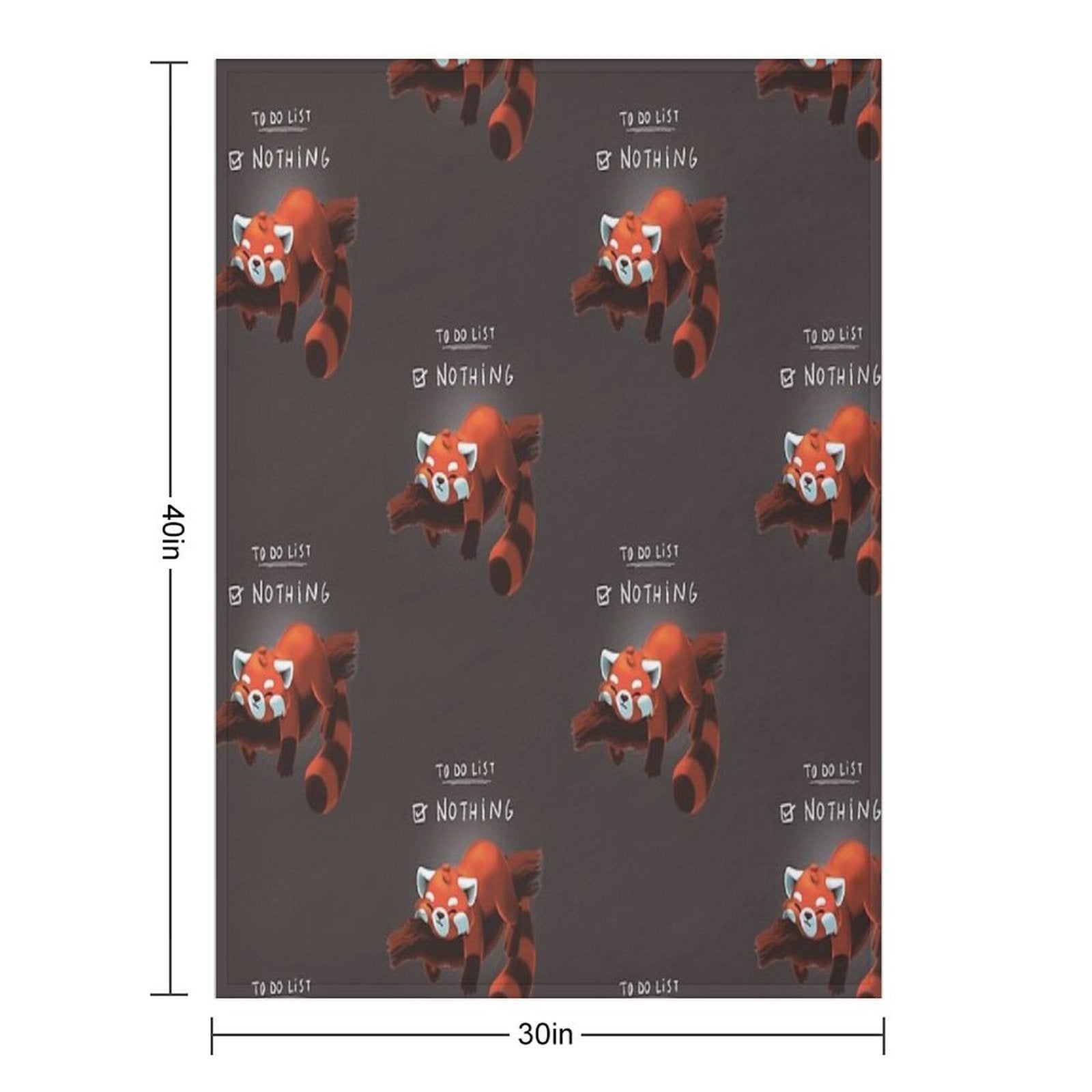Red Panda Day - to Do List Nothing - Cute Fluffy Animal - Procrastinate Durable Throw Blanket