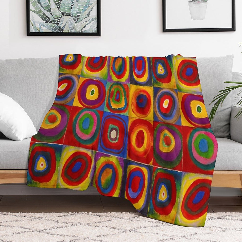 KANDINSKY HD - Color Study Squares Art Painting Wrinkle-free Throw Blanket