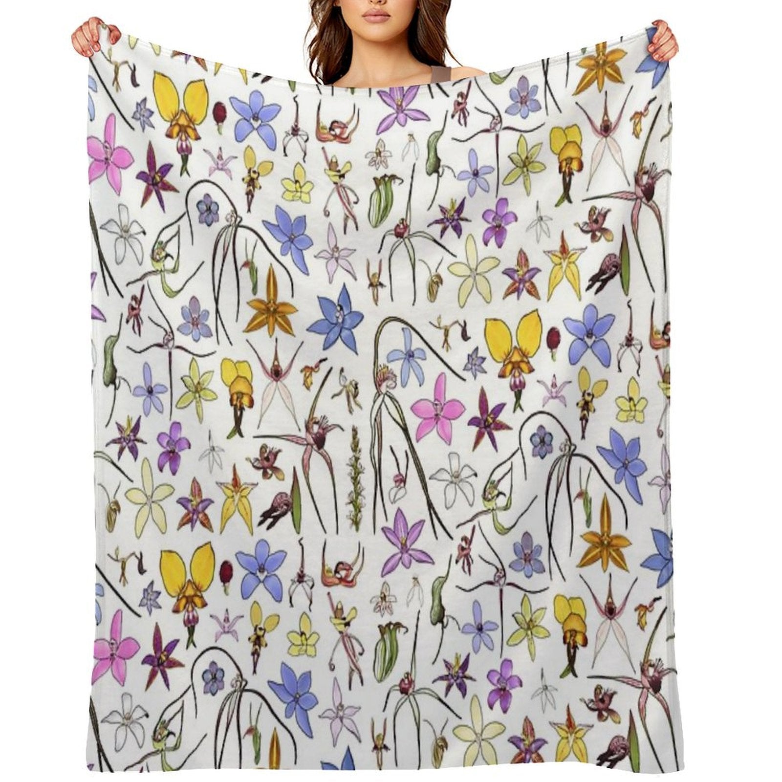 Australian Orchids Versatility Throw Blanket